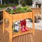 Costway 8 Grids Raised Garden Bed Elevated Planter Box Kit Wood w/Liner & Shelf